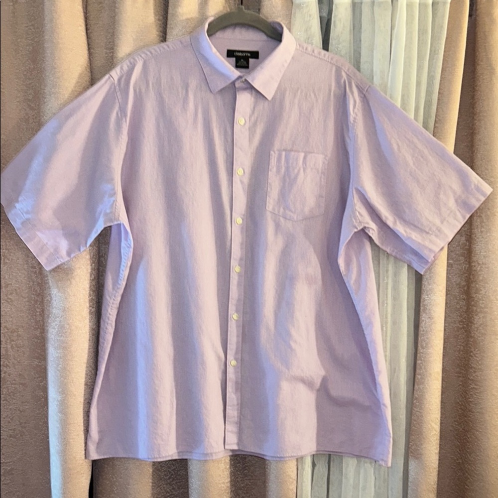 Claiborne Size XL Pale Purple Casual Button Down Shirt